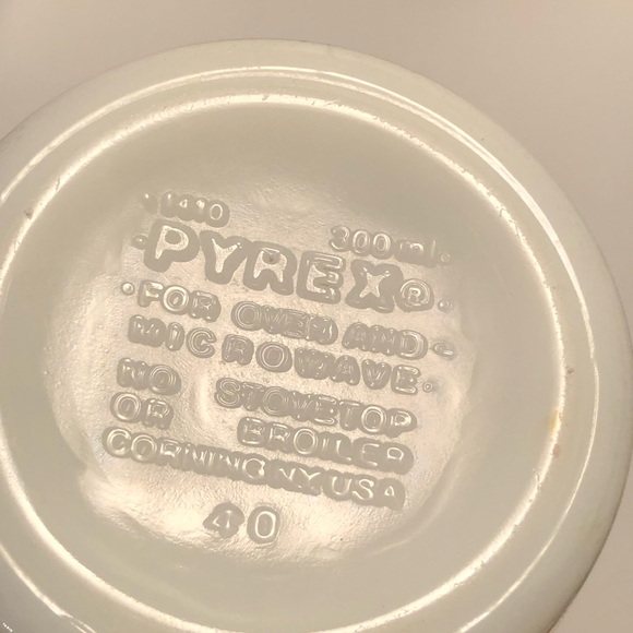 Vintage Pyrex Corning Milk Glass Coffee Mug Summer Impressions Ginger Flower - Picture 3 of 4